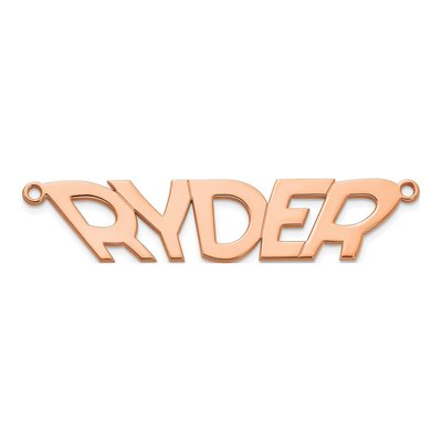 Rose Gold-Plated Sterling Silver Personalized Name Plate Pendant