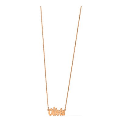 14K Rose Gold Personalized Name Plate Pendant – view 6