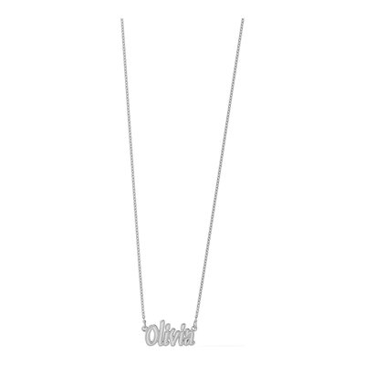 14K White Gold Personalized Name Plate Pendant – view 6