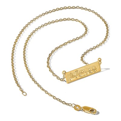 Gold-Plated Sterling Silver Personalized Bar Name Plate Pendant – view 6