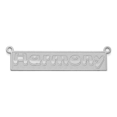 Sterling Silver Personalized Bar Name Plate Pendant – view 3