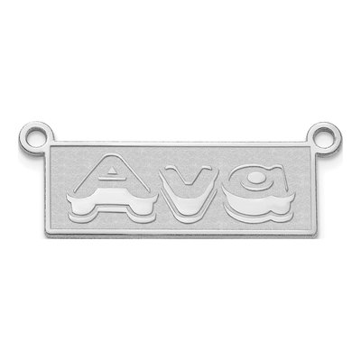 14K White Gold Personalized Name Plate Pendant – view 2