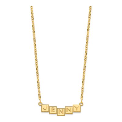 Personalized Gold Plated Silver Name Bar Necklace – view 2
