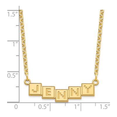 Personalized Gold Plated Silver Name Bar Necklace – view 3