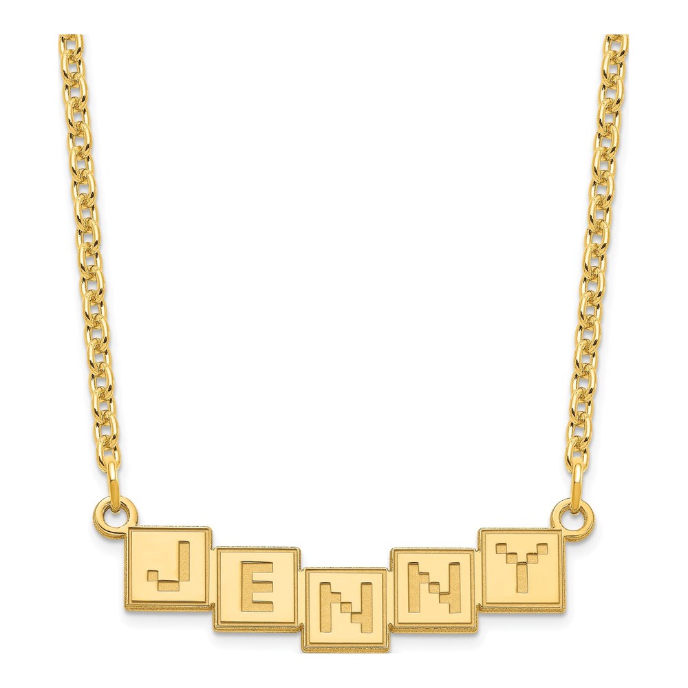 Personalized Gold Plated Silver Name Bar Necklace