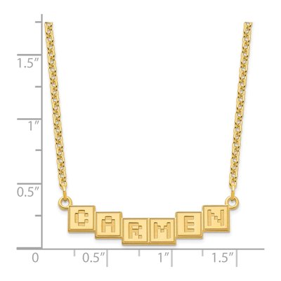 Personalized Gold Plated Silver Name Bar Necklace – view 3
