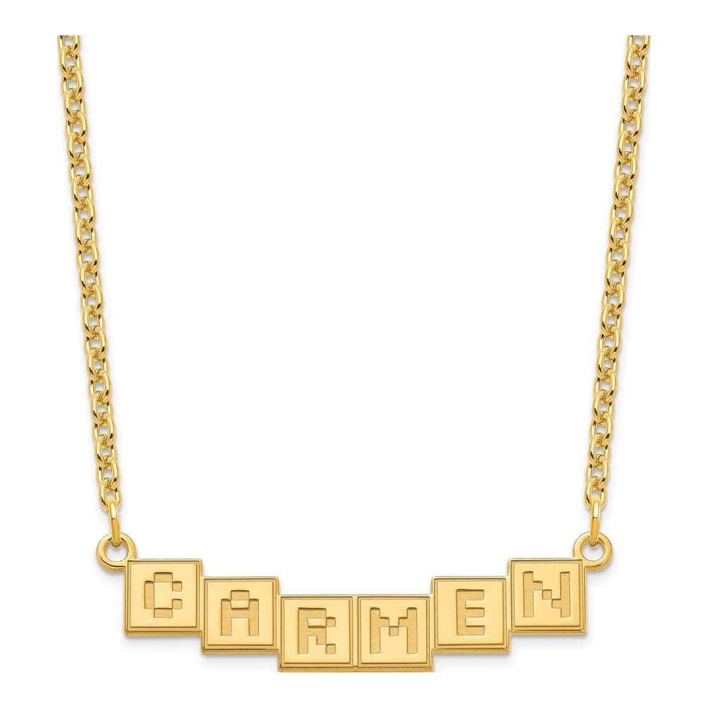 Personalized Gold Plated Silver Name Bar Necklace