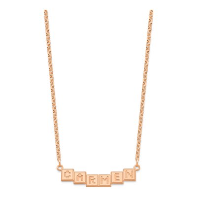 Personalized 6-Letter Bar Name Necklace – view 2