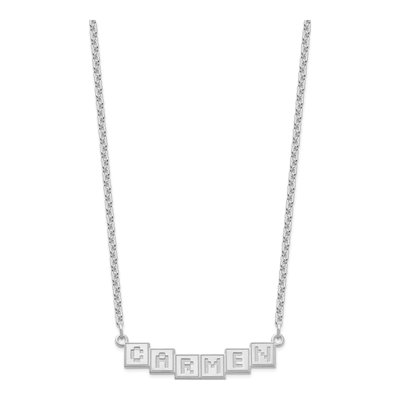 Personalized Sterling Silver Name Plate Bar Necklace – view 2