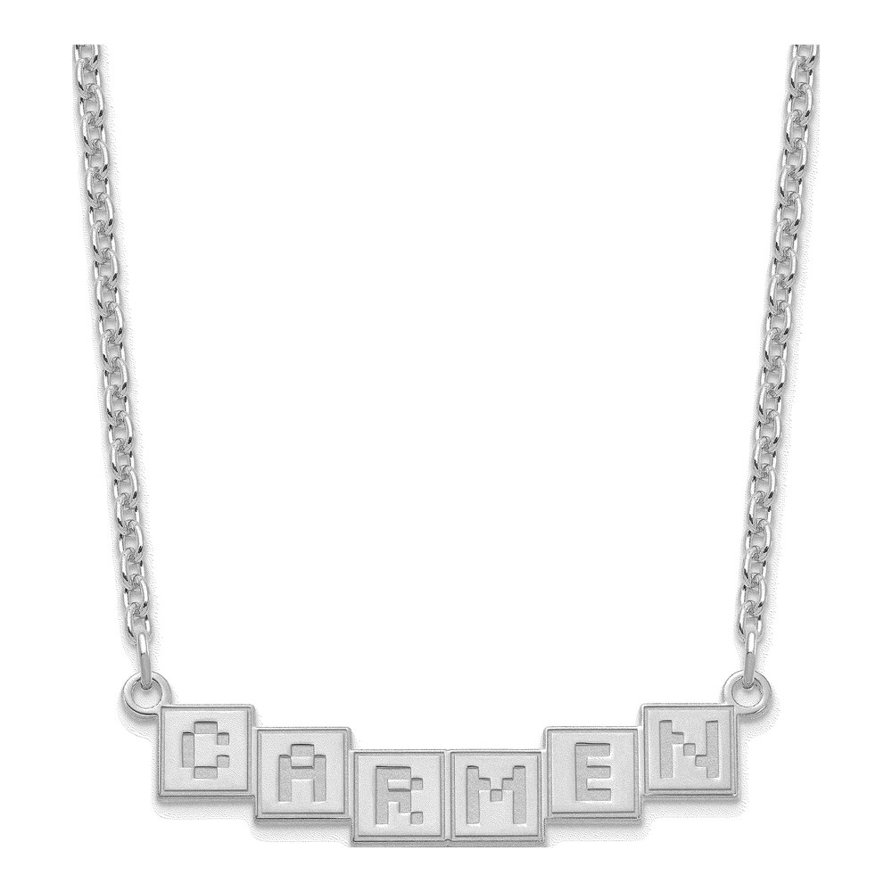 Personalized Sterling Silver Name Plate Bar Necklace