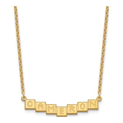 Personalized Gold Plated Silver Name Bar Necklace – view 2