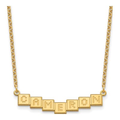 Personalized Gold Plated Silver Name Bar Necklace