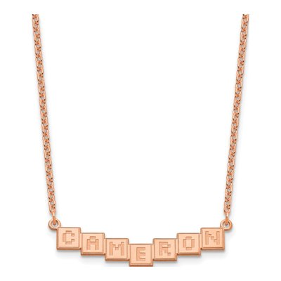 Personalized Rose Gold Plated Silver Name Bar Necklace – view 2