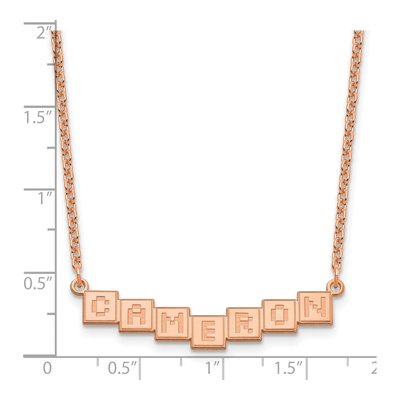Personalized Rose Gold Plated Silver Name Bar Necklace – view 3