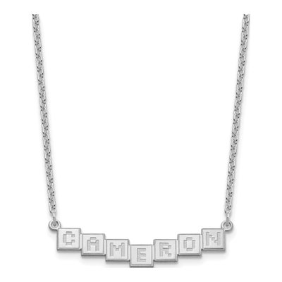 Personalized Sterling Silver Name Plate Bar Necklace – view 2
