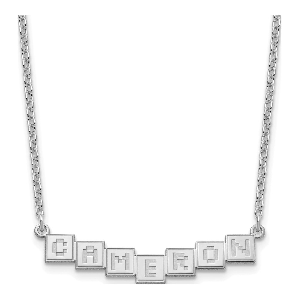 Personalized Sterling Silver Name Plate Bar Necklace