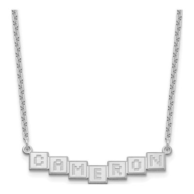 Personalized Sterling Silver Name Plate Bar Necklace