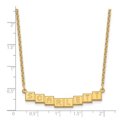 Personalized Gold Plated Silver Name Bar Necklace – view 3