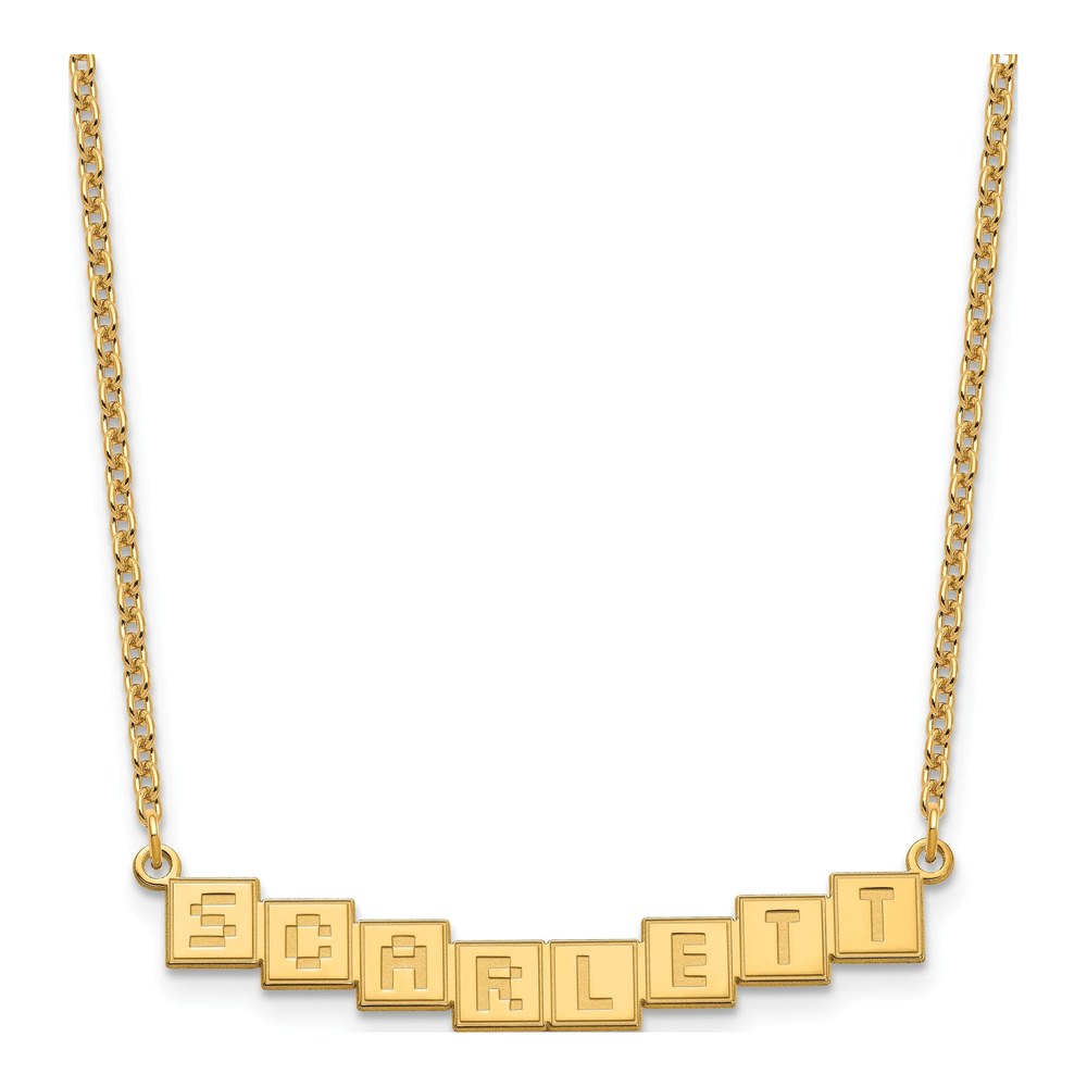 Personalized Gold Plated Silver Name Bar Necklace