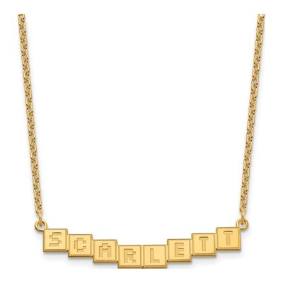 Personalized Gold Plated Silver Name Bar Necklace