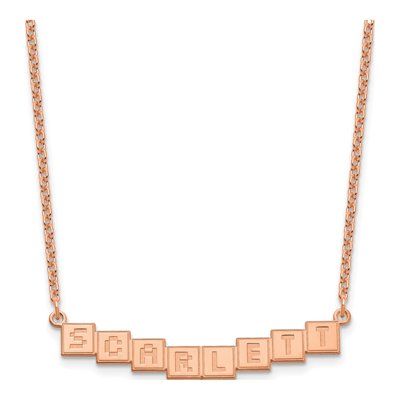 Personalized Rose Gold Plated Silver Name Bar Necklace – view 2
