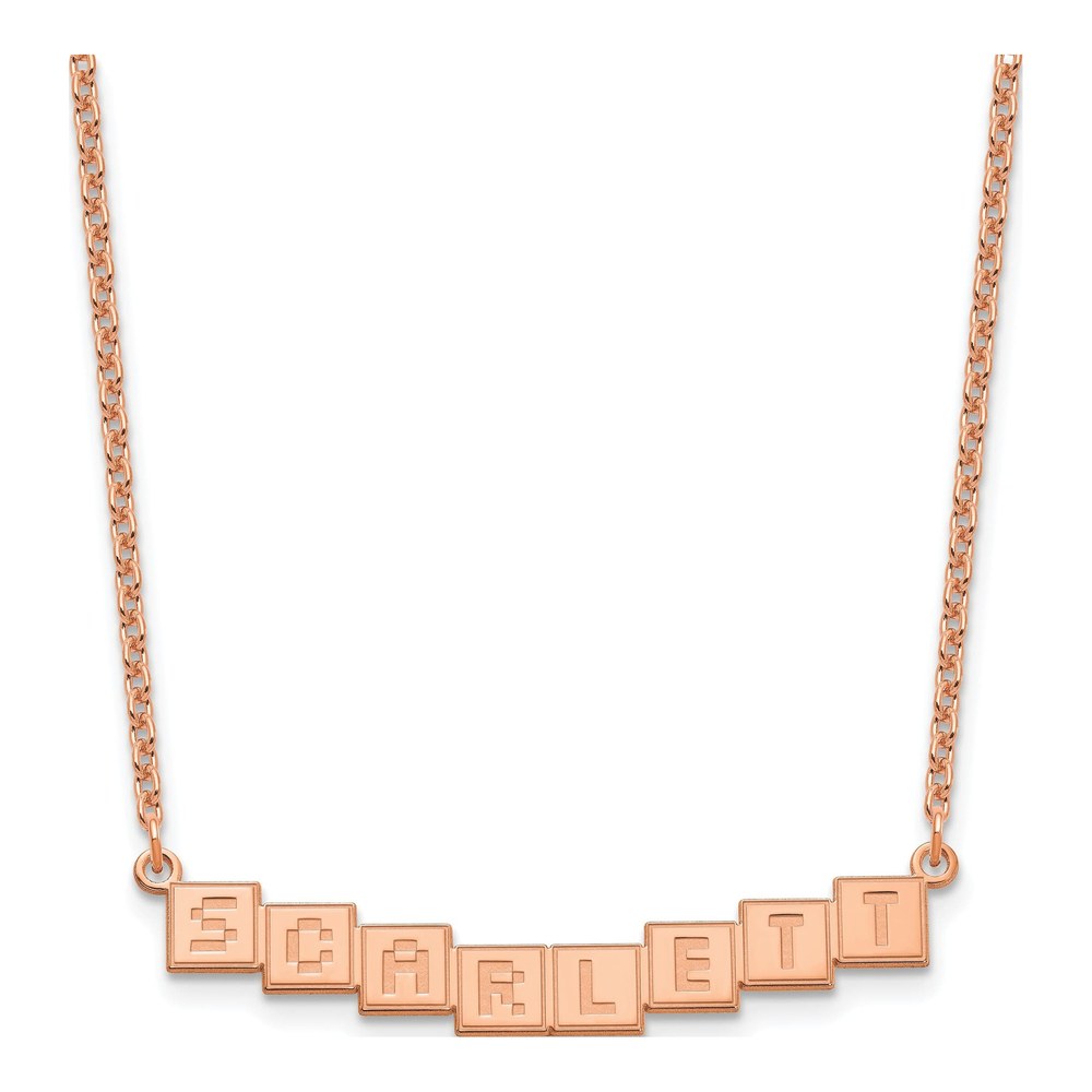 Personalized Rose Gold Plated Silver Name Bar Necklace