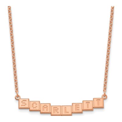Personalized Rose Gold Plated Silver Name Bar Necklace