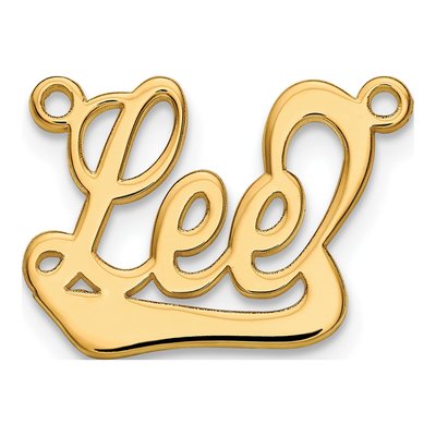 Gold-Plated Sterling Silver Personalized Name Plate Pendant – view 2