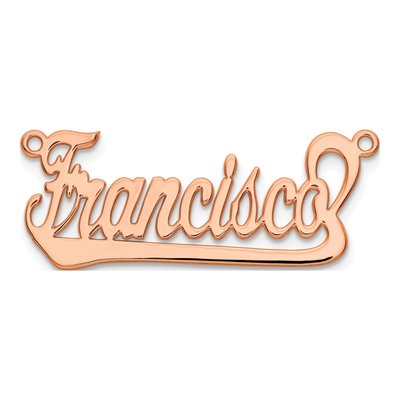 14K Rose Gold Personalized Name Plate Pendant – view 5