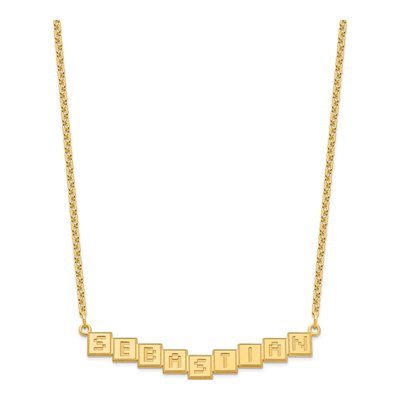 Personalized Gold Plated Silver Name Bar Necklace – view 2