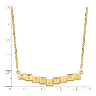 Personalized Gold Plated Silver Name Bar Necklace – view 3