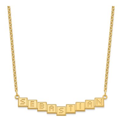 Personalized Gold Plated Silver Name Bar Necklace