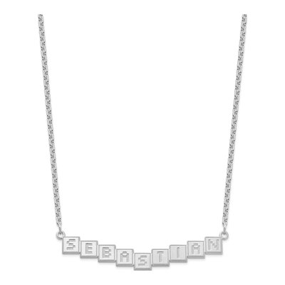 Personalized Sterling Silver Name Plate Bar Necklace – view 2