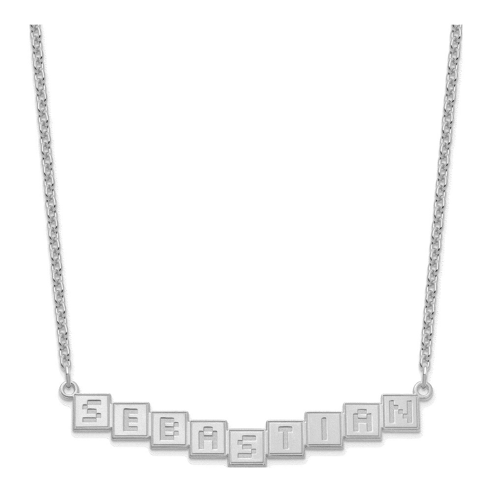 Personalized Sterling Silver Name Plate Bar Necklace