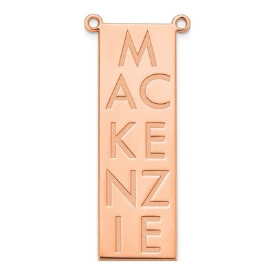 Rose Gold-Plated Sterling Silver Personalized Bar Charm – view 3
