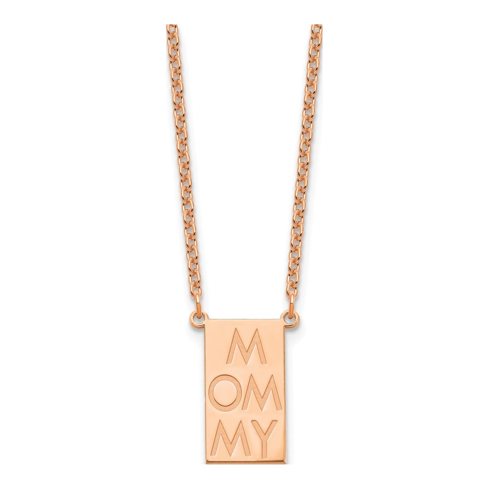 Rose Gold-Plated Sterling Silver Personalized Vertical Bar Charm
