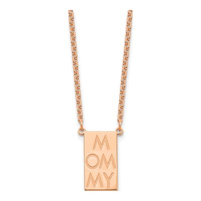 Rose Gold-Plated Sterling Silver Personalized Vertical Bar Charm
