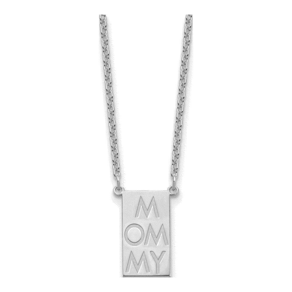 Personalized Sterling Silver Vertical Bar Necklace Charm