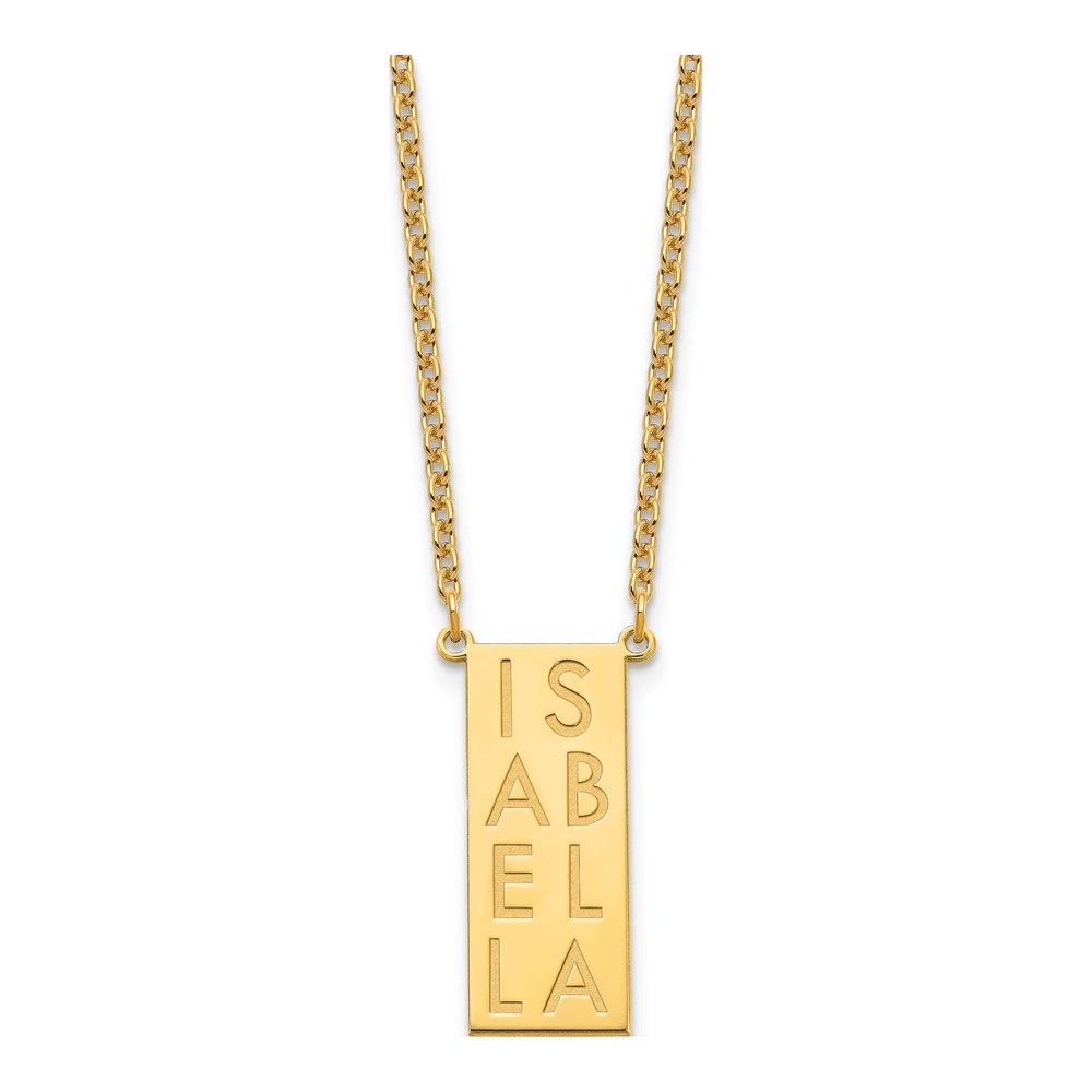 Gold-Plated Sterling Silver Personalized Bar Charm