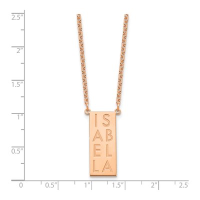 Rose Gold-Plated Sterling Silver Personalized Vertical Bar Charm – view 2