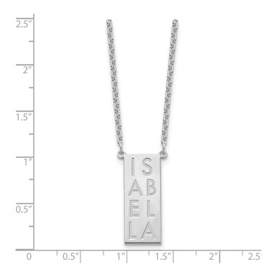 Sterling Silver Vertical Bar Name Charm – view 2