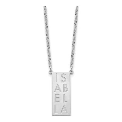 Sterling Silver Vertical Bar Name Charm