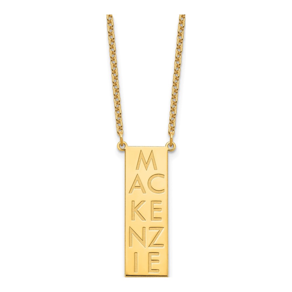 Gold-Plated Sterling Silver Personalized Bar Charm
