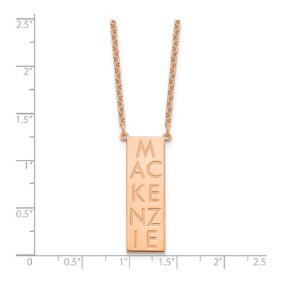 Rose Gold-Plated Sterling Silver Personalized Vertical Bar Charm – view 2