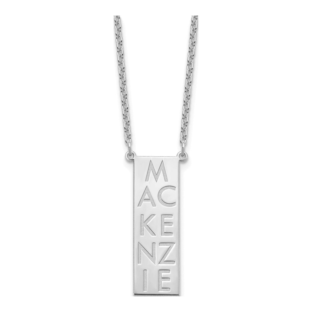 Personalized Sterling Silver Vertical Bar Charm