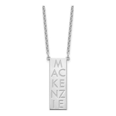 Sterling Silver Personalized Vertical Bar Charm