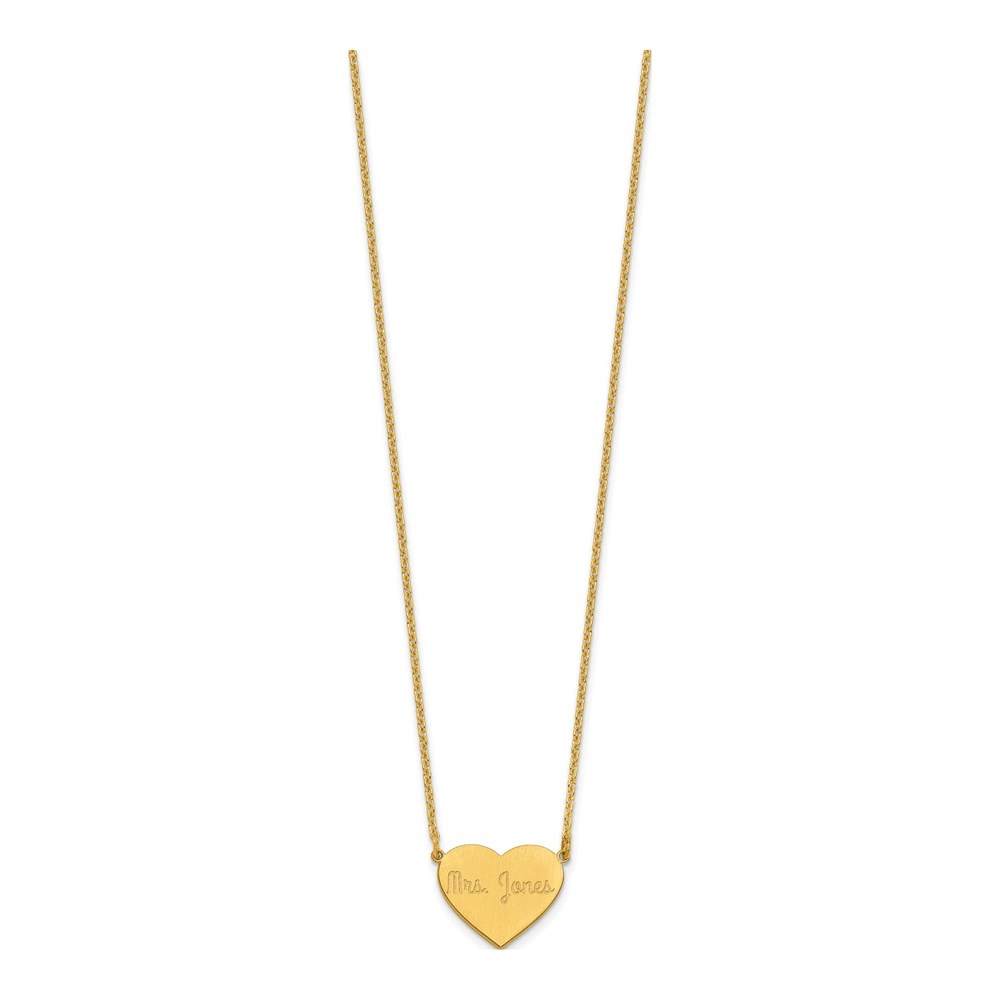 Gold-Plated Sterling Silver Personalized Heart Station Necklace