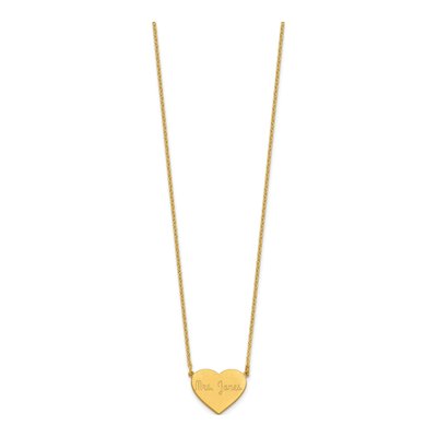 Gold-Plated Sterling Silver Personalized Heart Station Necklace