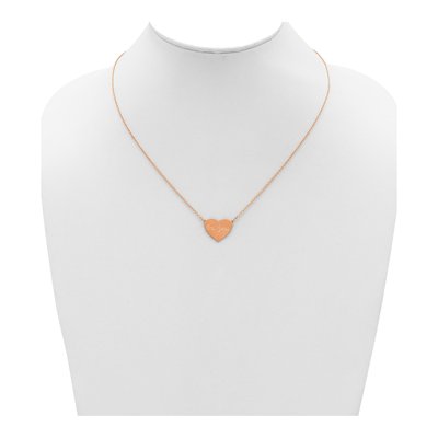 Rose Gold-Plated Sterling Silver Heart Station Necklace – view 3