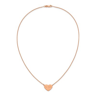 Rose Gold-Plated Sterling Silver Heart Station Necklace – view 4